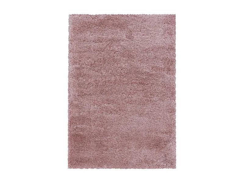 Tapis poils longs shaggy 140x200 rectangle tissé rose motif uni UNI B