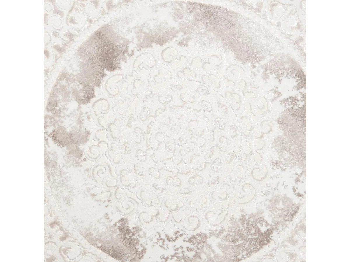 Tappeto orientale Ø200 cm rotondo tessuto beige modello ancestrale BALROD