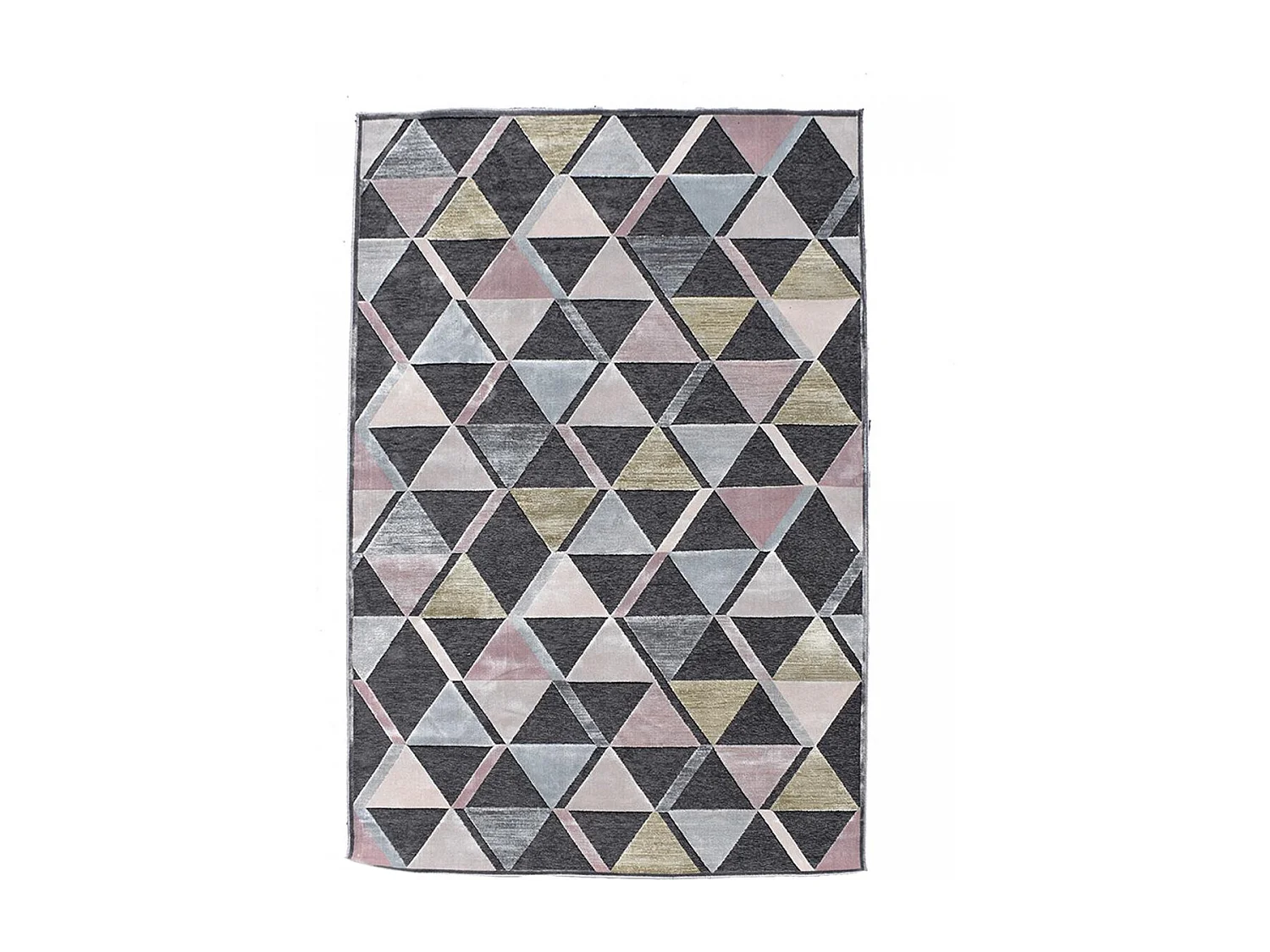 tappeto per camera da letto 120x170 tessuto in viscosa grigia e rosa con motivo scandinavo