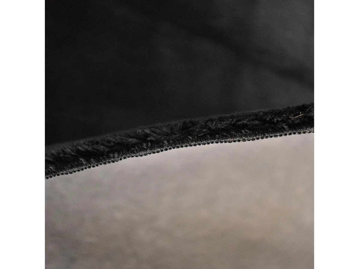 Tapis d'entrée LYN10 LAVABLE 80x150 soyeux et doux, tapis noir uni à l'aspect : Shaggy