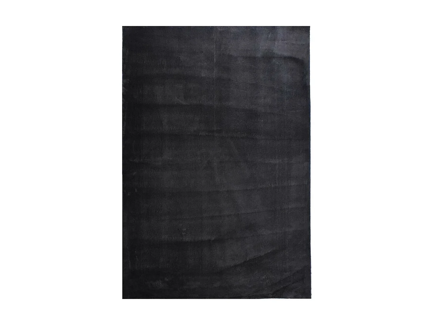 Tapis d'entrée LYN10 LAVABLE 80x150 soyeux et doux, tapis noir uni à l'aspect : Shaggy