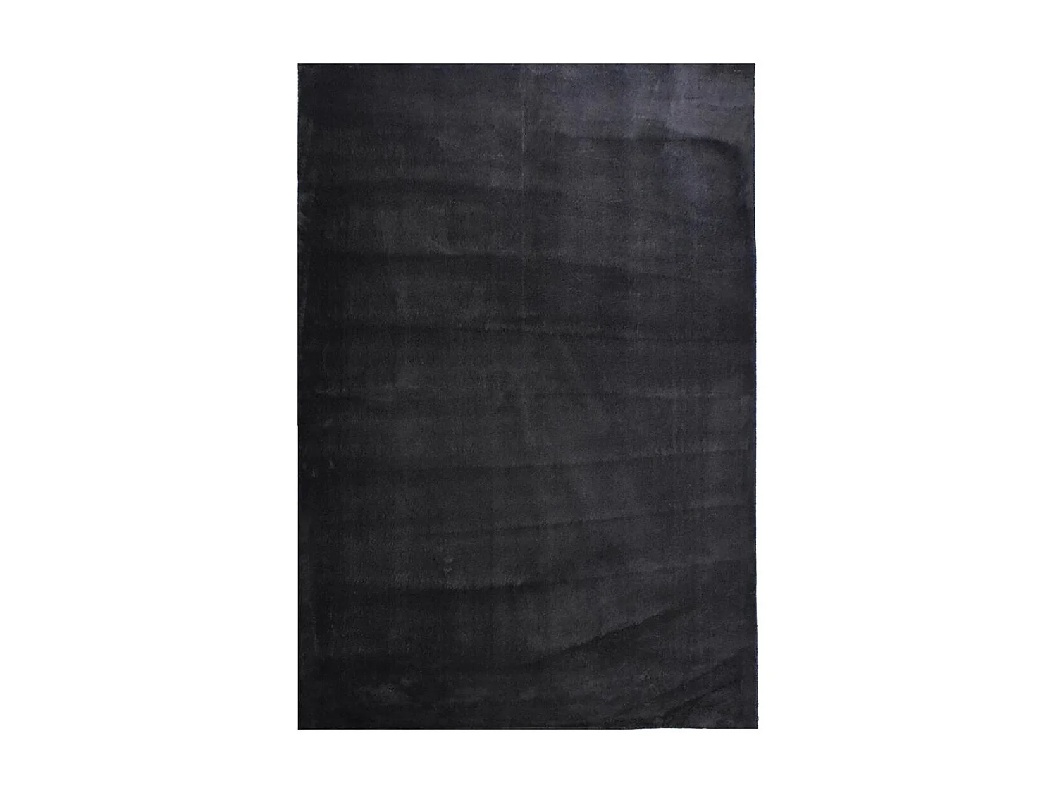 Tappeto shaggy a pelo lungo 80x150 rettangolo tessuto nero a tinta unita LOFTUNI