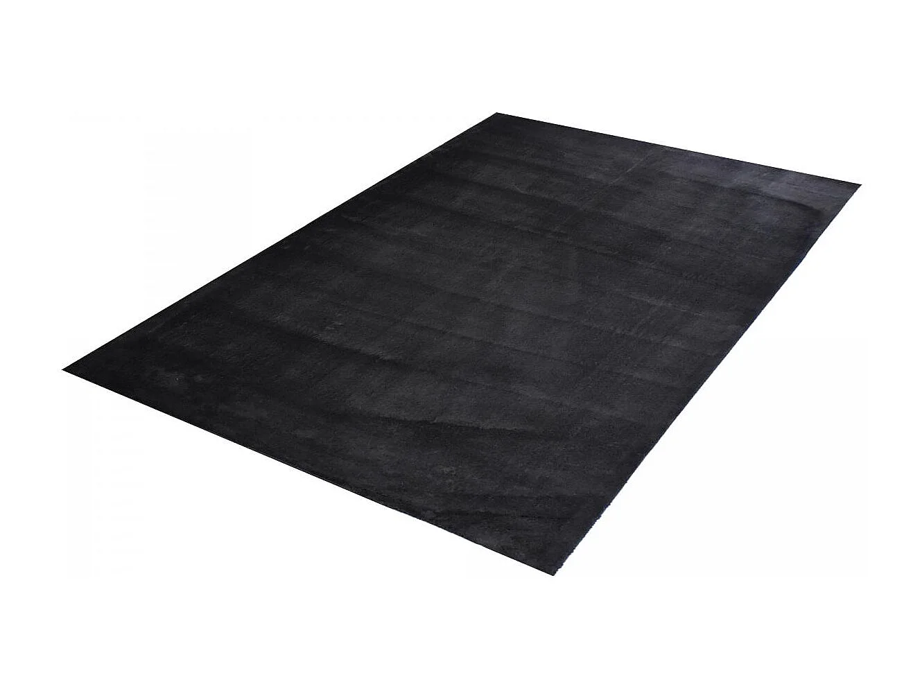 Tappeto shaggy a pelo lungo 80x150 rettangolo tessuto nero a tinta unita LOFTUNI