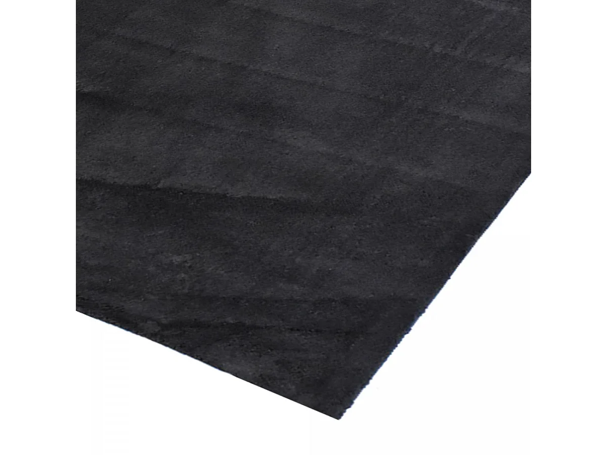 Tappeto shaggy a pelo lungo 80x150 rettangolo tessuto nero a tinta unita LOFTUNI