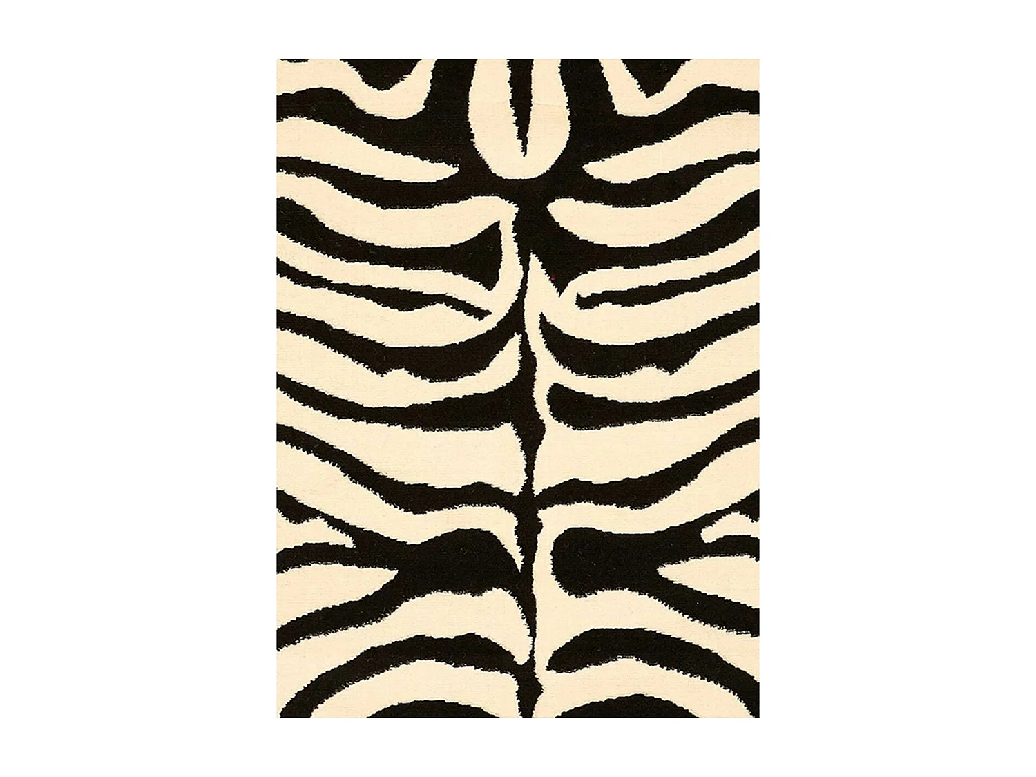 tapis salon 120x170 tissé noir rectangle motif animaux ZEBRE