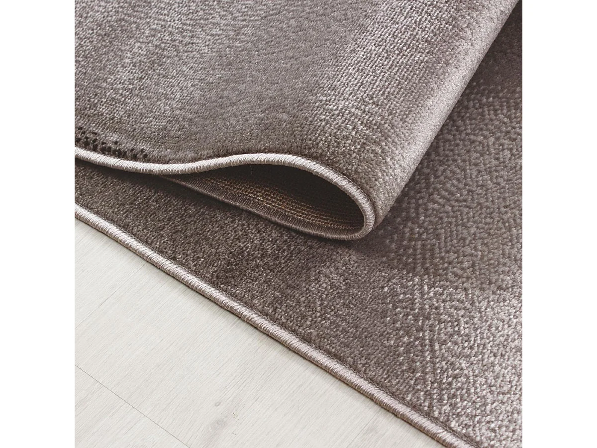 tapis entrée 80x150 tissé marron clair et marron foncé motif géométrique