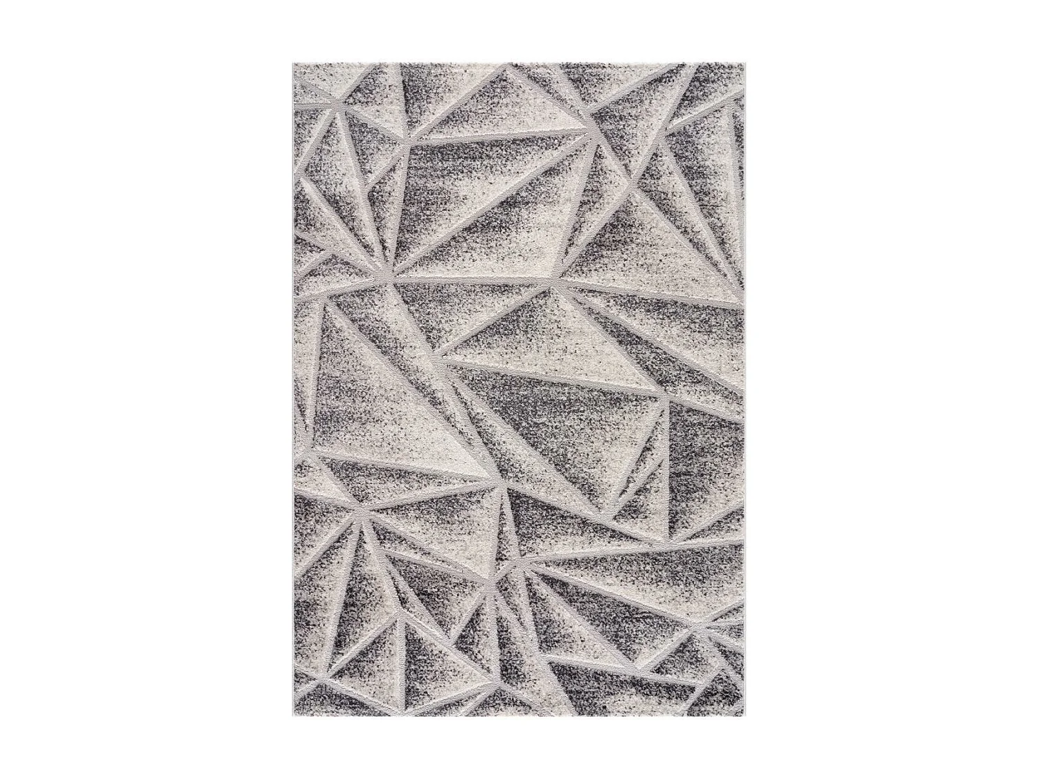 tapis entrée 80x150 tissé gris rectangle motif géométrique ORI