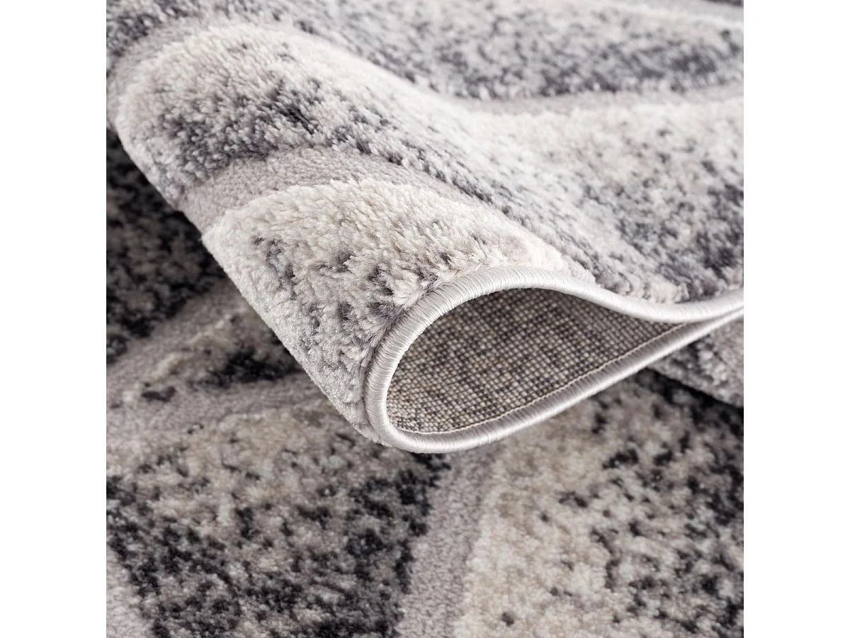 tapis entrée 80x150 tissé gris rectangle motif géométrique ORI