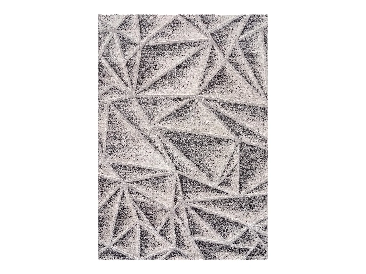 tapis entrée 80x150 tissé gris rectangle motif géométrique ORI