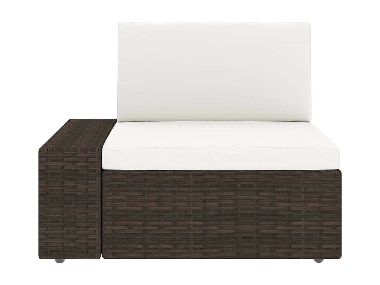 Muebles de jardín 8 piezas Resina mimbre Marrón