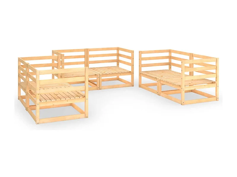 Mobili da giardino 6 pz. Legno di pino massiccio