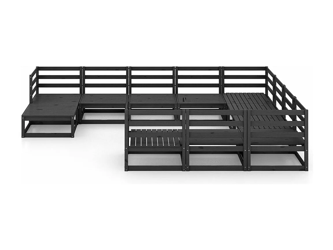 Mobili da giardino 11 pezzi in legno di pino massiccio