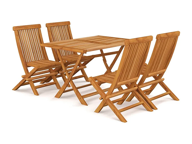 Muebles de jardín 5 piezas Madera maciza de teca