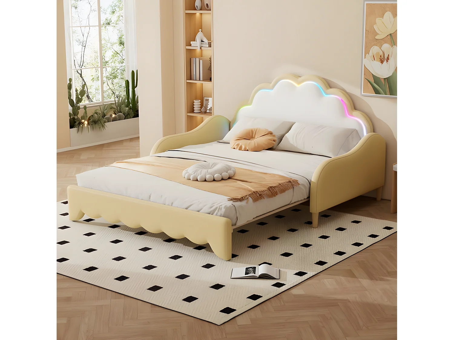 Lit convertible Sofabett 140*200cm,  jaune