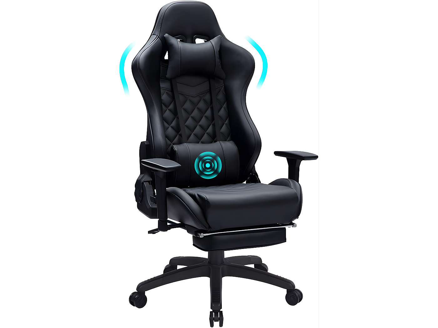 Sedia Gaming, Sedia da Gioco, Bigzzia Sedia Ufficio Ergonomica con Schienale Regolabile, Poggiatesta e Supporto Lombare, Bianco