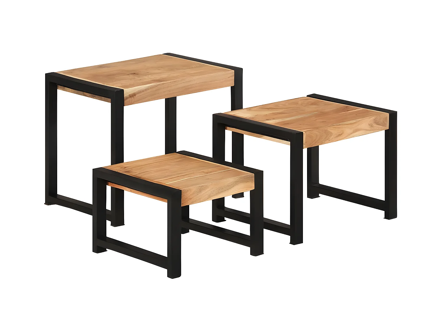 Bijzettafels 3 stuks Massief hout