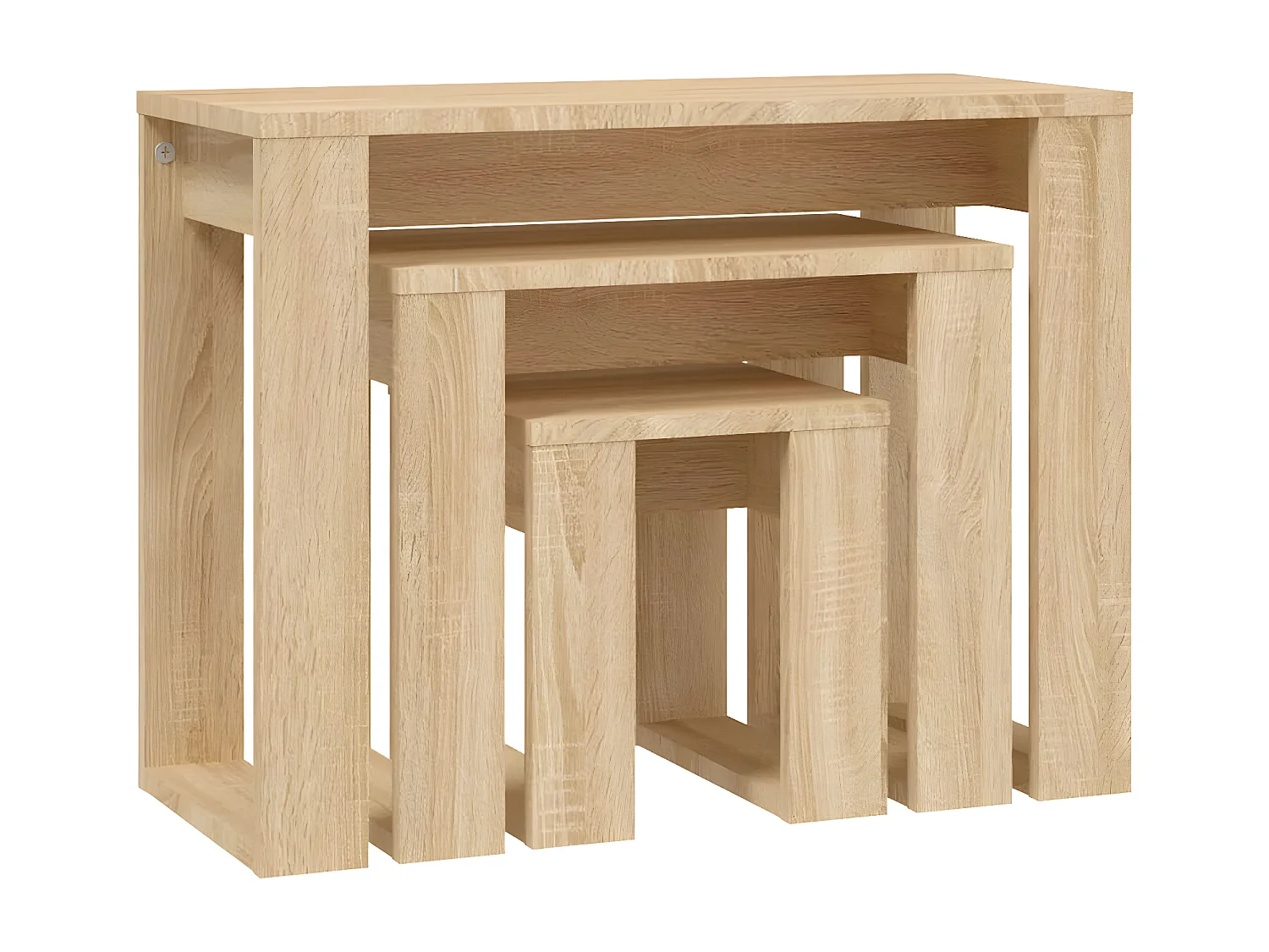 Tables gigognes 3 pcs Chêne sonoma Bois d'ingénierie