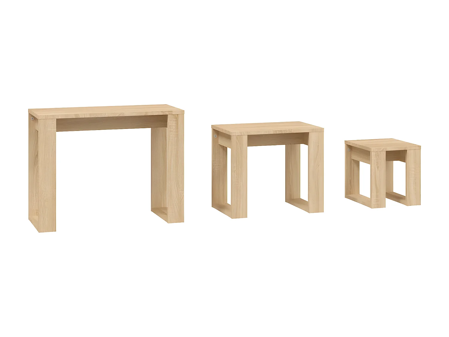 Tables gigognes 3 pcs Chêne sonoma Bois d'ingénierie