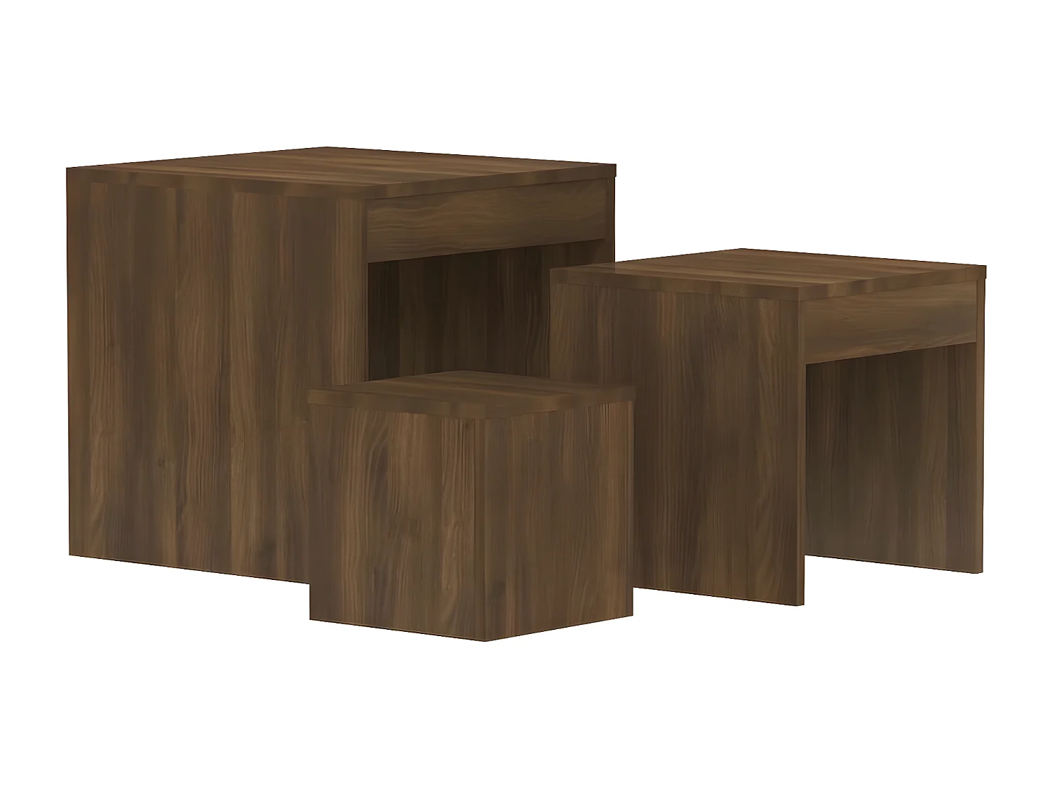 Tables gigognes 3 pcs Chêne marron Bois d'ingénierie
