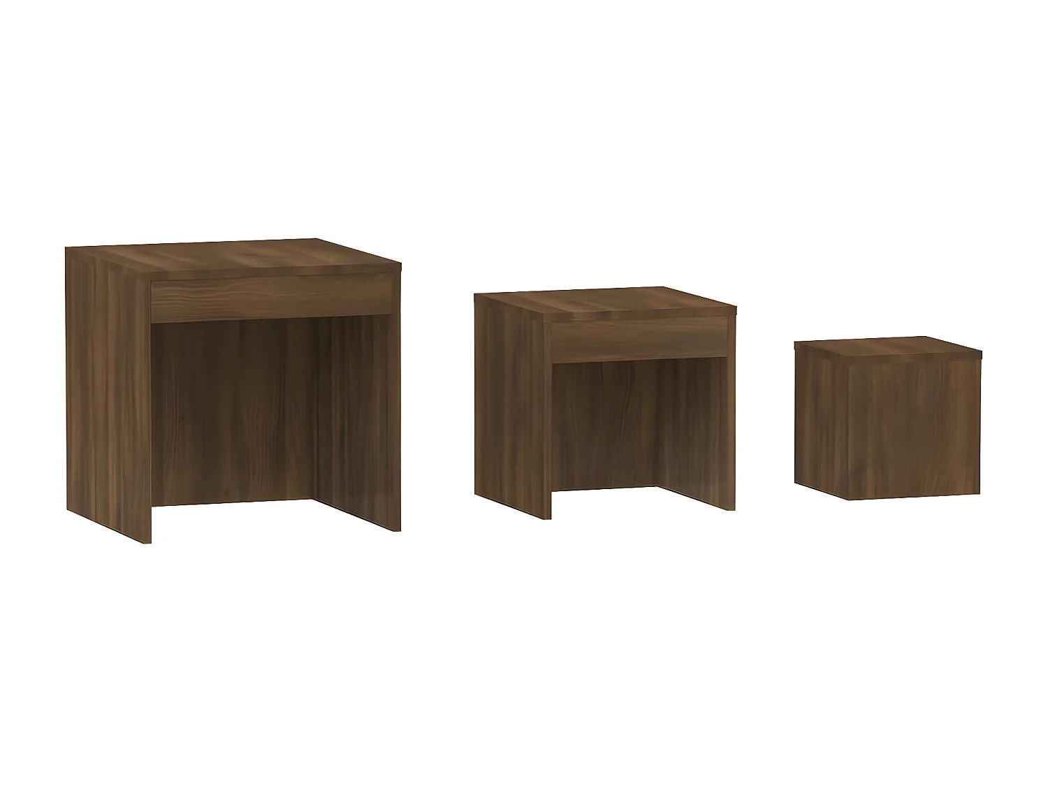 Tables gigognes 3 pcs Chêne marron Bois d'ingénierie