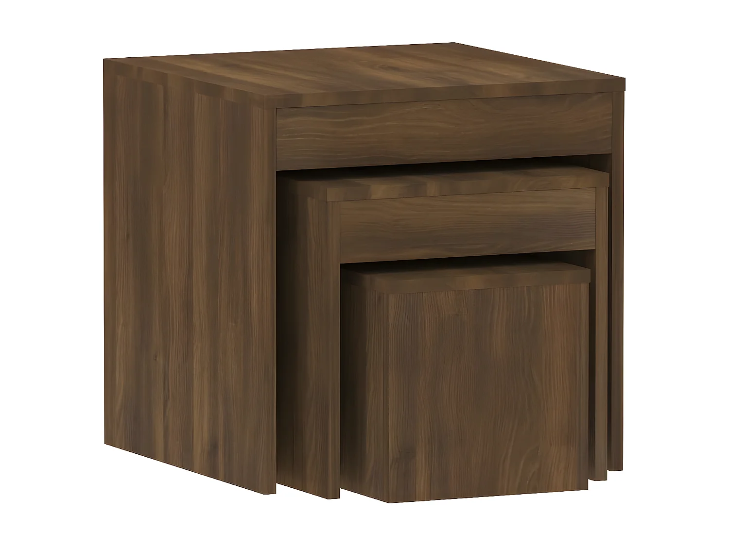 Tables gigognes 3 pcs Chêne marron Bois d'ingénierie