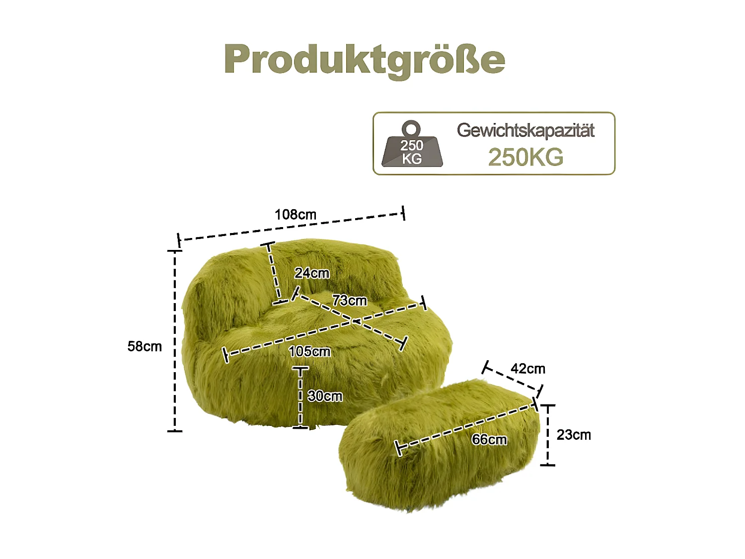 Comfortabele fauteuil in imitatiebont met ottoman voor volwassenen en kinderen