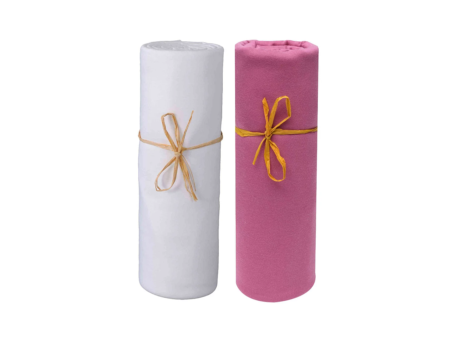 Lot de 2 draps housses bébé jersey bio blanc et lie de vin 60x120