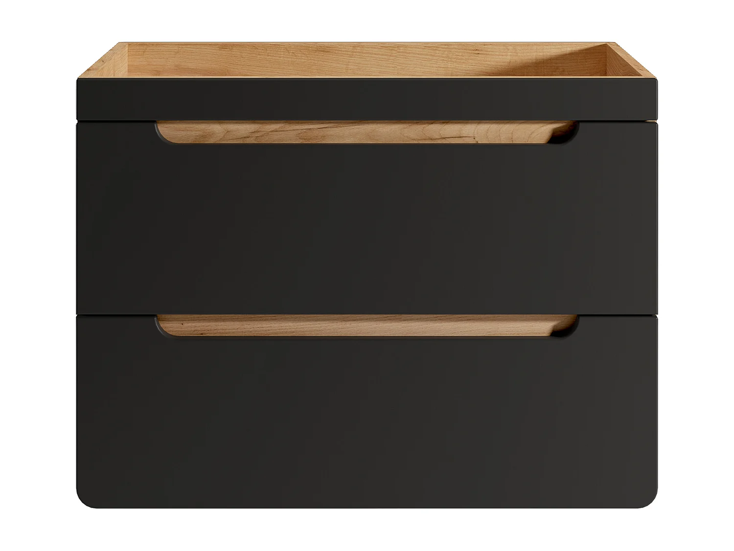 Mueble suspendido para lavabo en colores natural y antracita - 80 cm - ARUBA