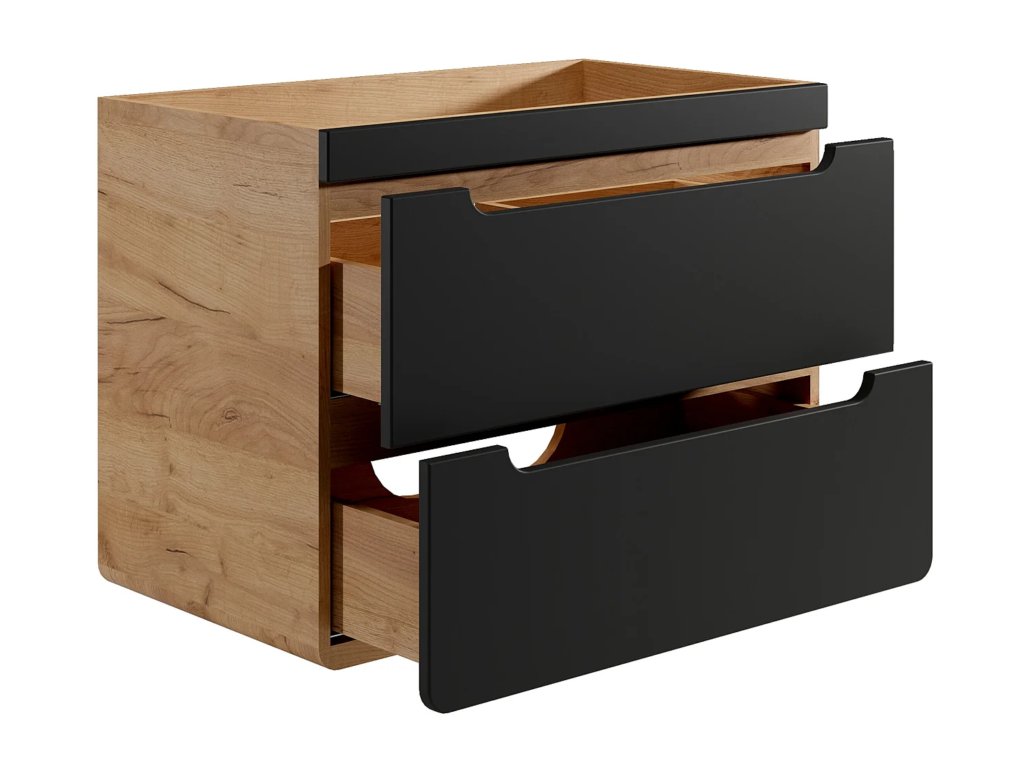 Hangend meubel onder wastafel, naturel en antraciet - 80 cm - ARUBA