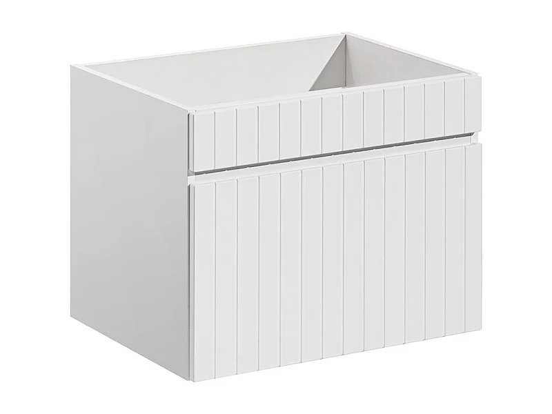 Mueble suspendido blanco rayado para lavabo - 60 cm - SATARA