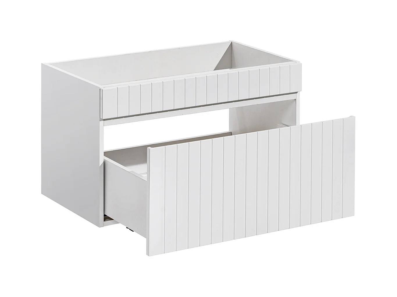 Mueble suspendido de baño rayado blanco - 80 cm - SATARA