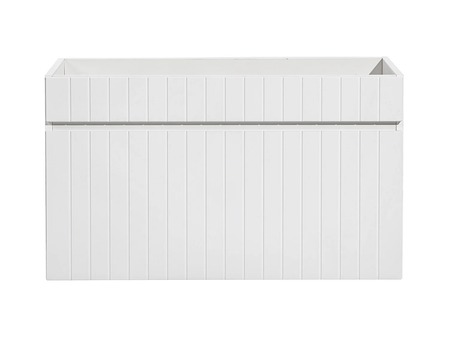 Mueble suspendido de baño rayado blanco - 80 cm - SATARA