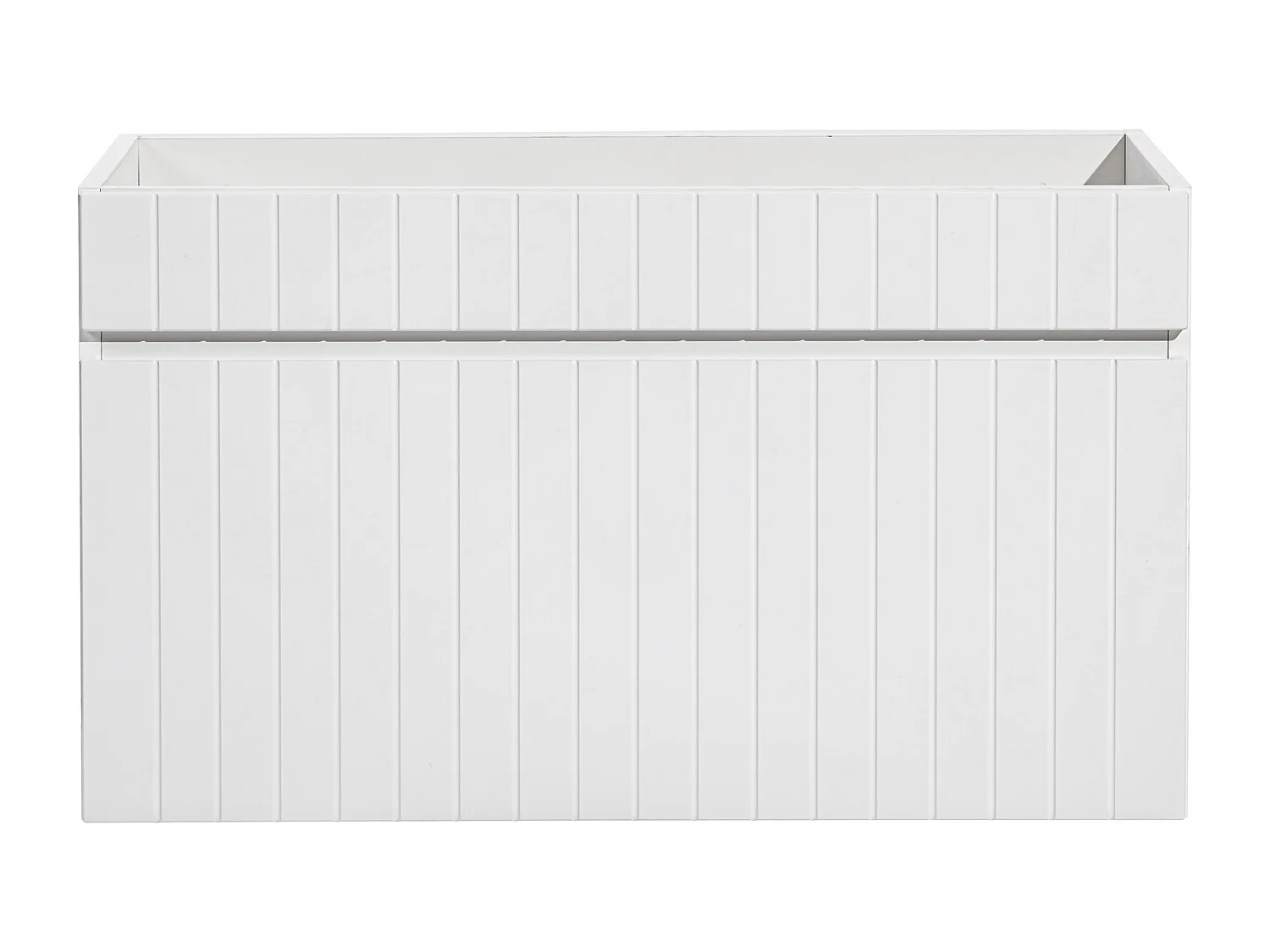 Meuble sous vasque suspendu strié blanc - 80 cm - SATARA