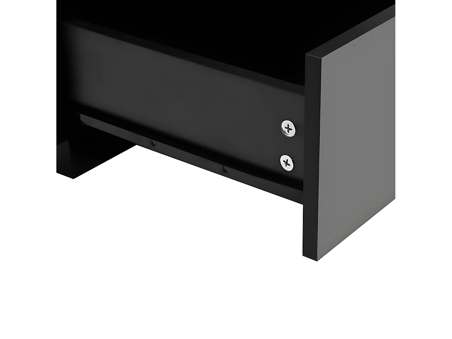 Tavolino moderno in legno con cassetti e illuminazione a LED