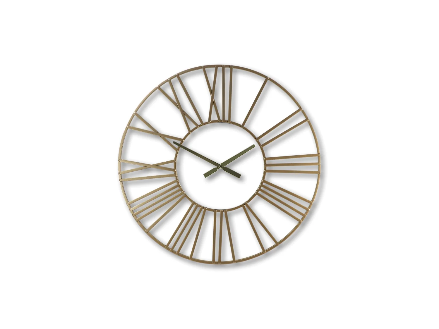 Roman - Horloge murale - fer - coloris doré - 80 x 5 x 80 cm
