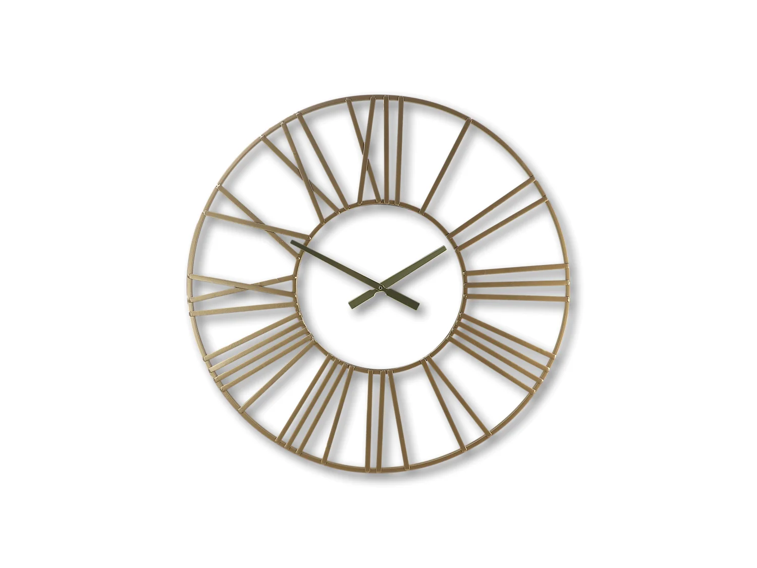 Roman - Horloge murale - fer - coloris doré - 80 x 5 x 80 cm