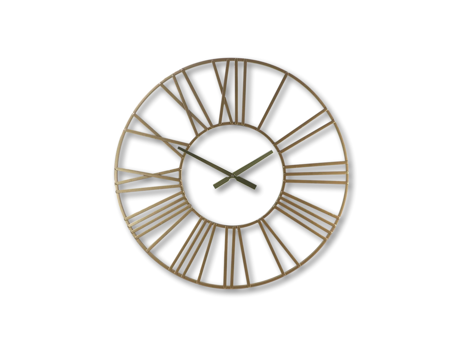 Roman - Horloge murale - fer - coloris doré - 80 x 5 x 80 cm