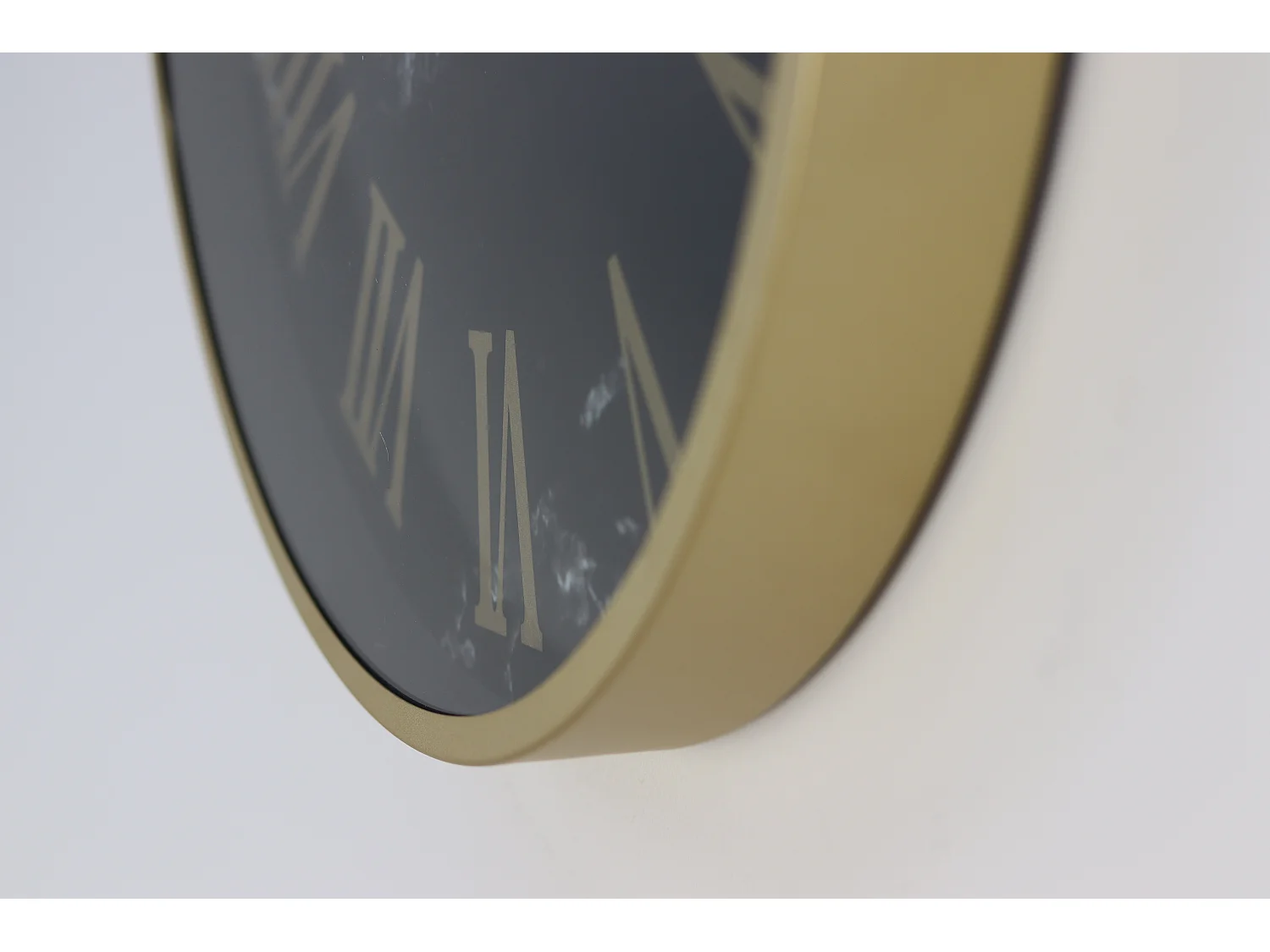 Horloge murale Marseille imitation marbre - Noir 50*6*50