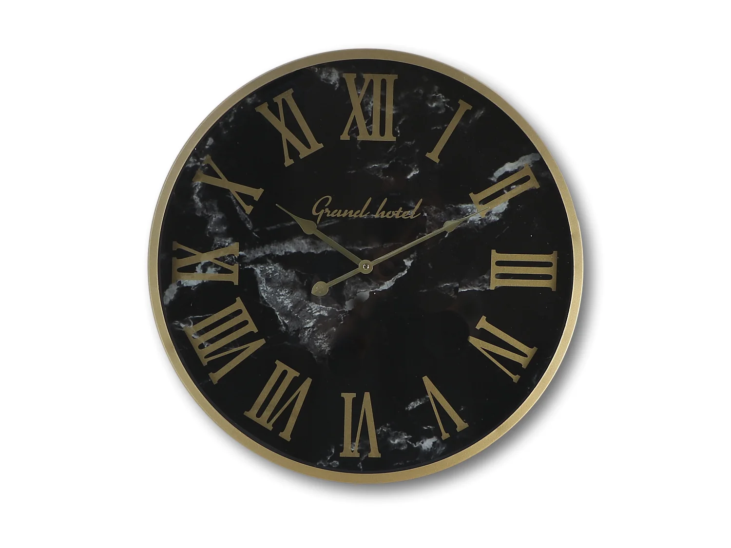 Horloge murale Marseille imitation marbre - Noir 50*6*50