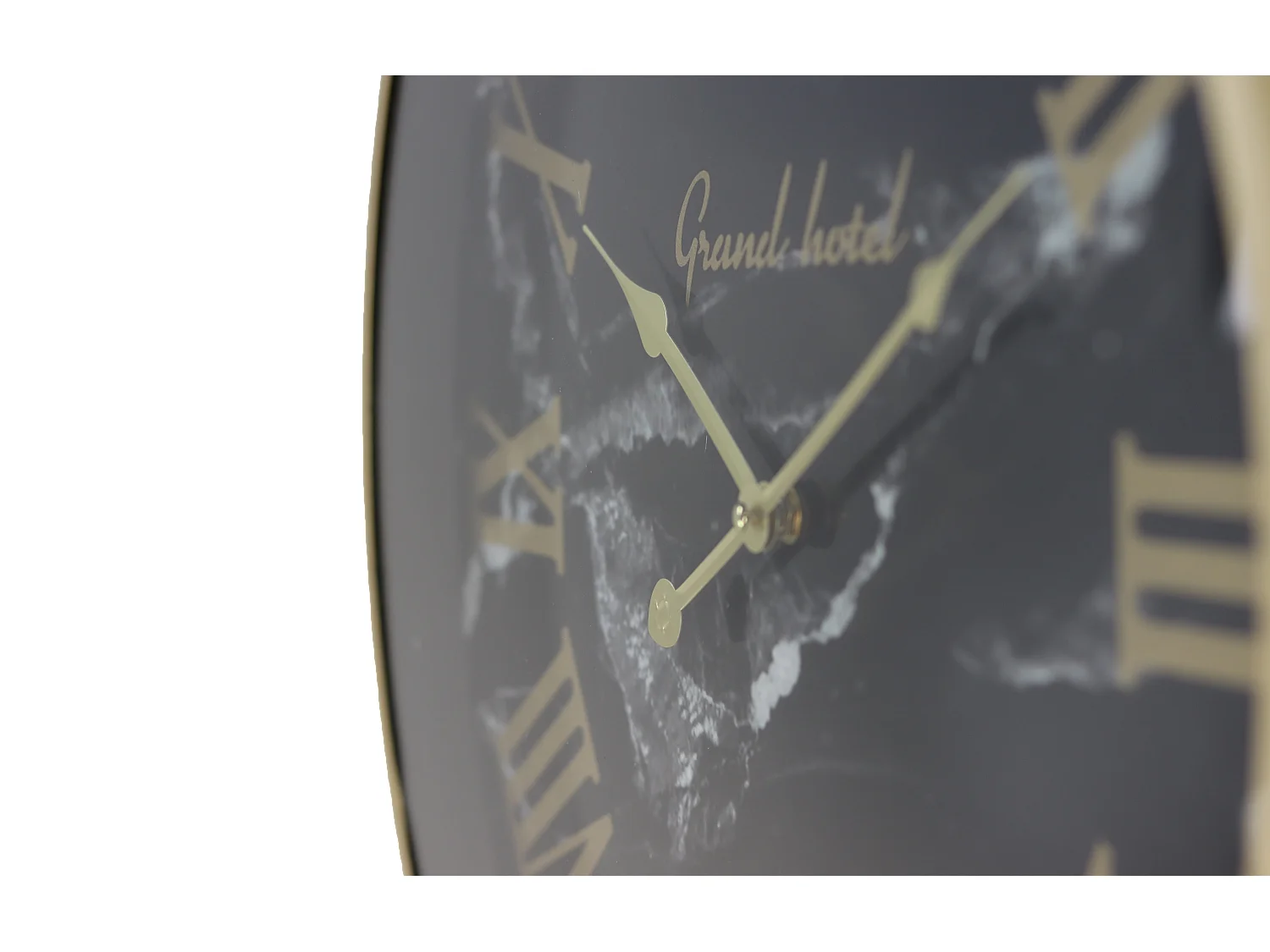 Horloge murale Marseille imitation marbre - Noir 50*6*50