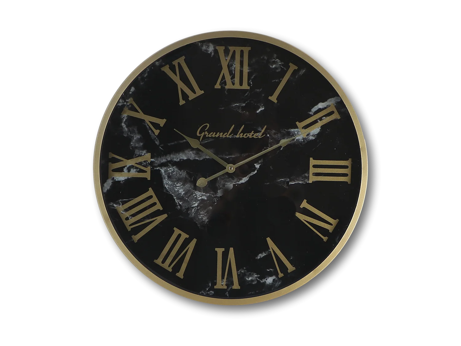 Horloge murale Marseille imitation marbre - Noir 50*6*50