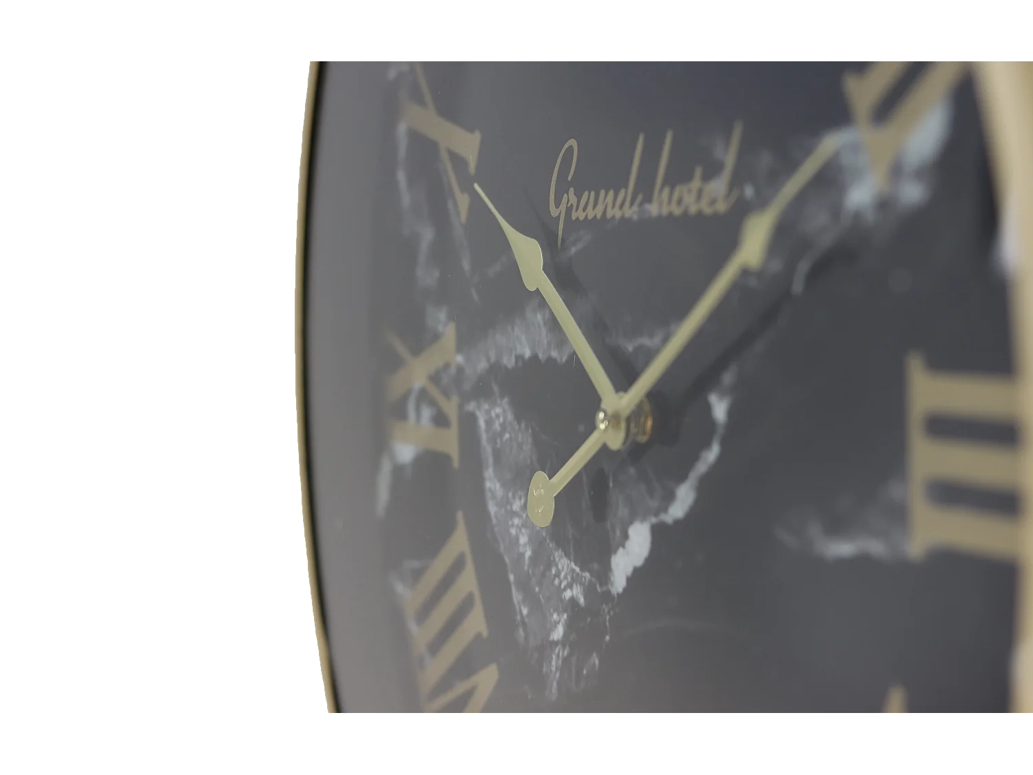 Horloge murale Marseille imitation marbre - Noir 50*6*50