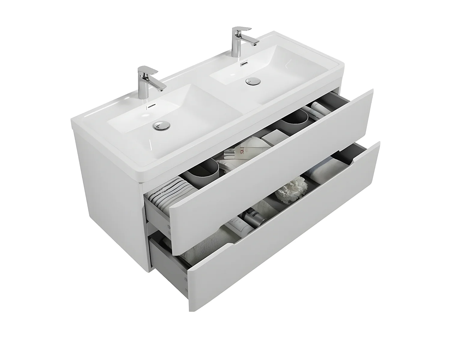 Ensemble de meubles de salle de bain lavabo de 120 cm avec armoire (sans robinet ni bonde)