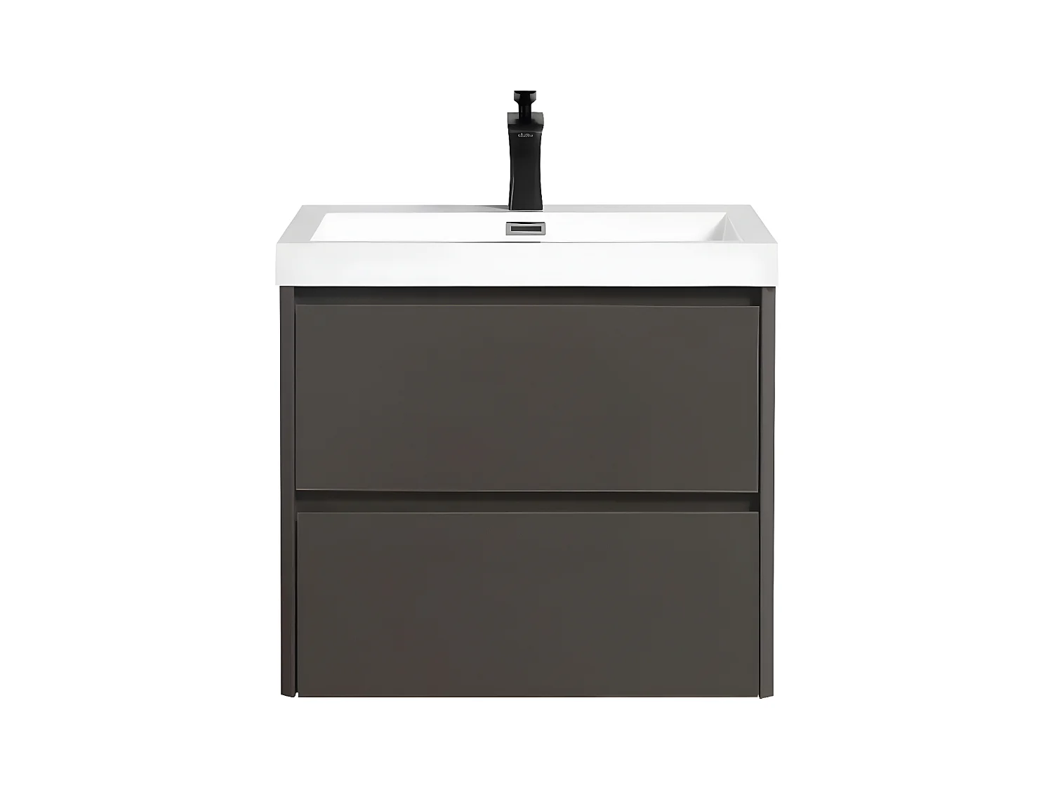 Ensemble de meubles de salle de bain 60 cm gris avec lavabo et armoire (sans robinet ni drain)
