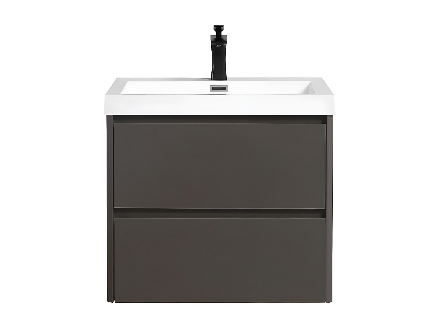 Ensemble de meubles de salle de bain 60 cm gris avec lavabo et armoire