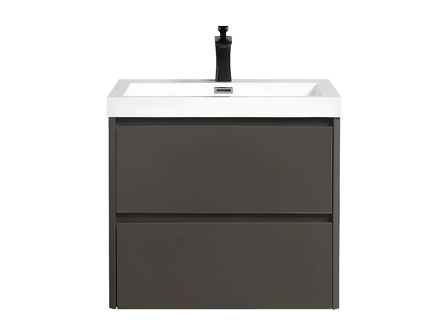 Ensemble de meubles de salle de bain 60 cm gris avec lavabo et armoire (sans robinet ni drain)