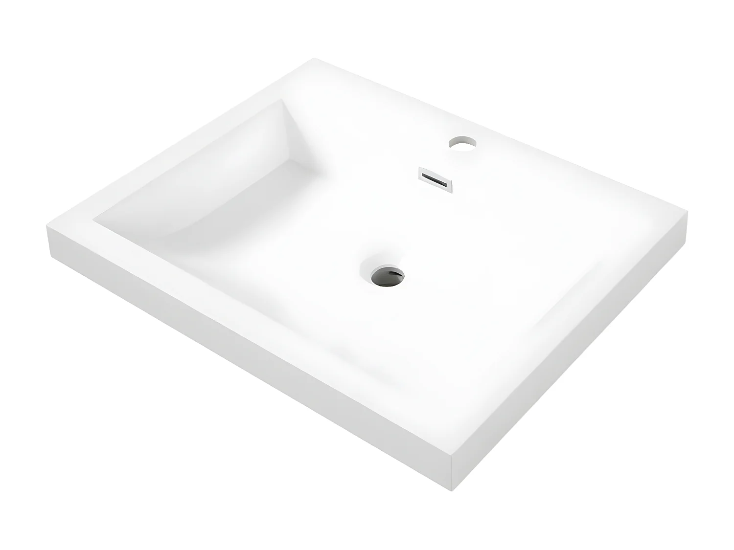 Ensemble de meubles de salle de bain 60 cm gris avec lavabo et armoire (sans robinet ni drain)