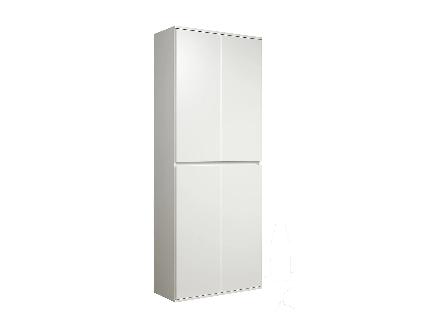 Nevada armoire de rangement 4 portes, blanc.