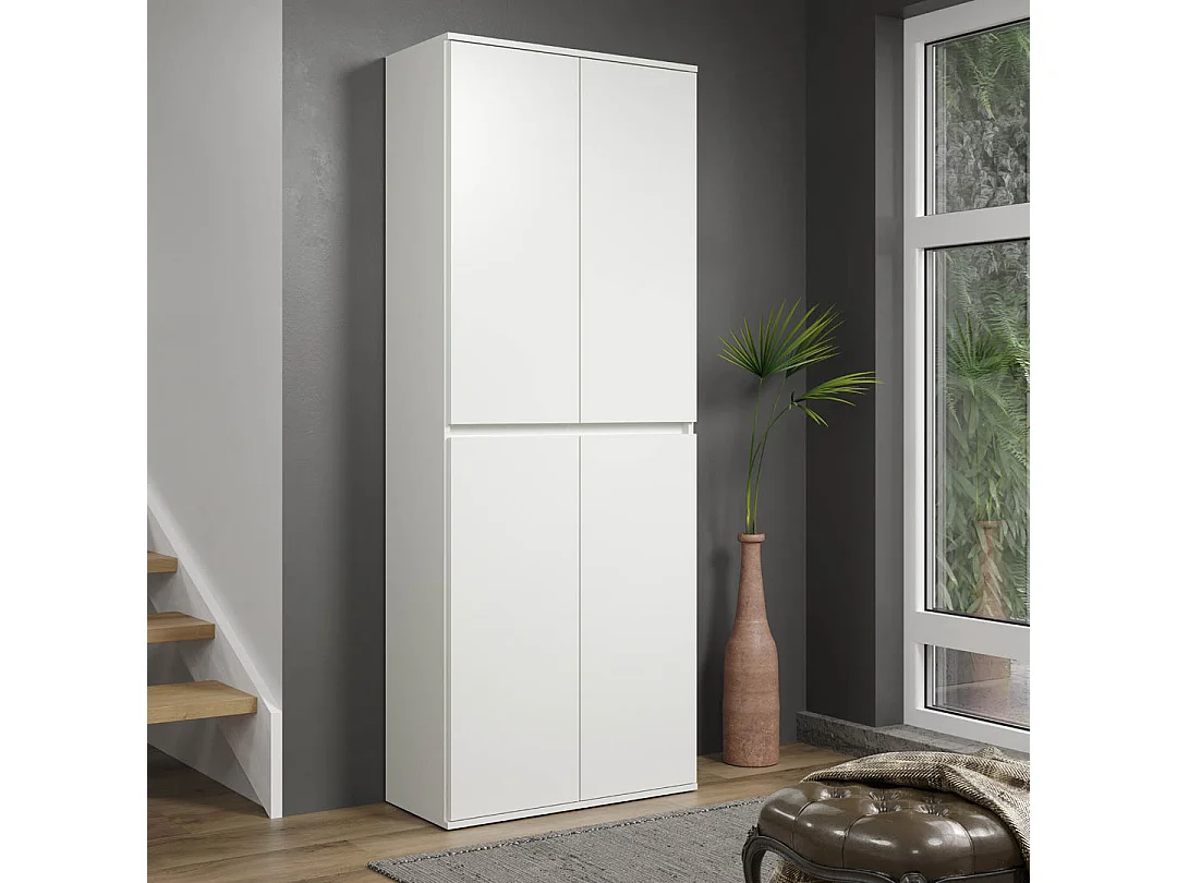 Nevada armoire de rangement 4 portes, blanc.