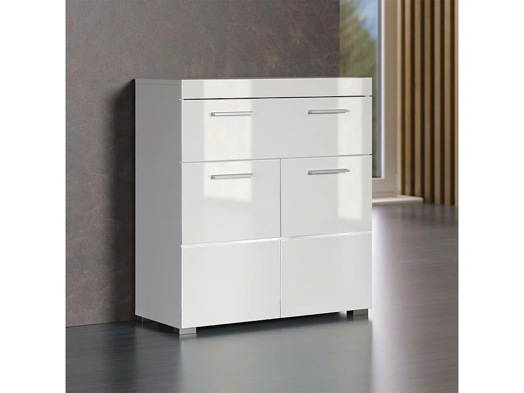 Trendteam Armadietto da Pavimento Bagno Amanda Bianco